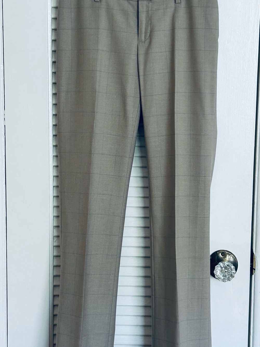 Banana Republic Light Grey Windowpane Trousers